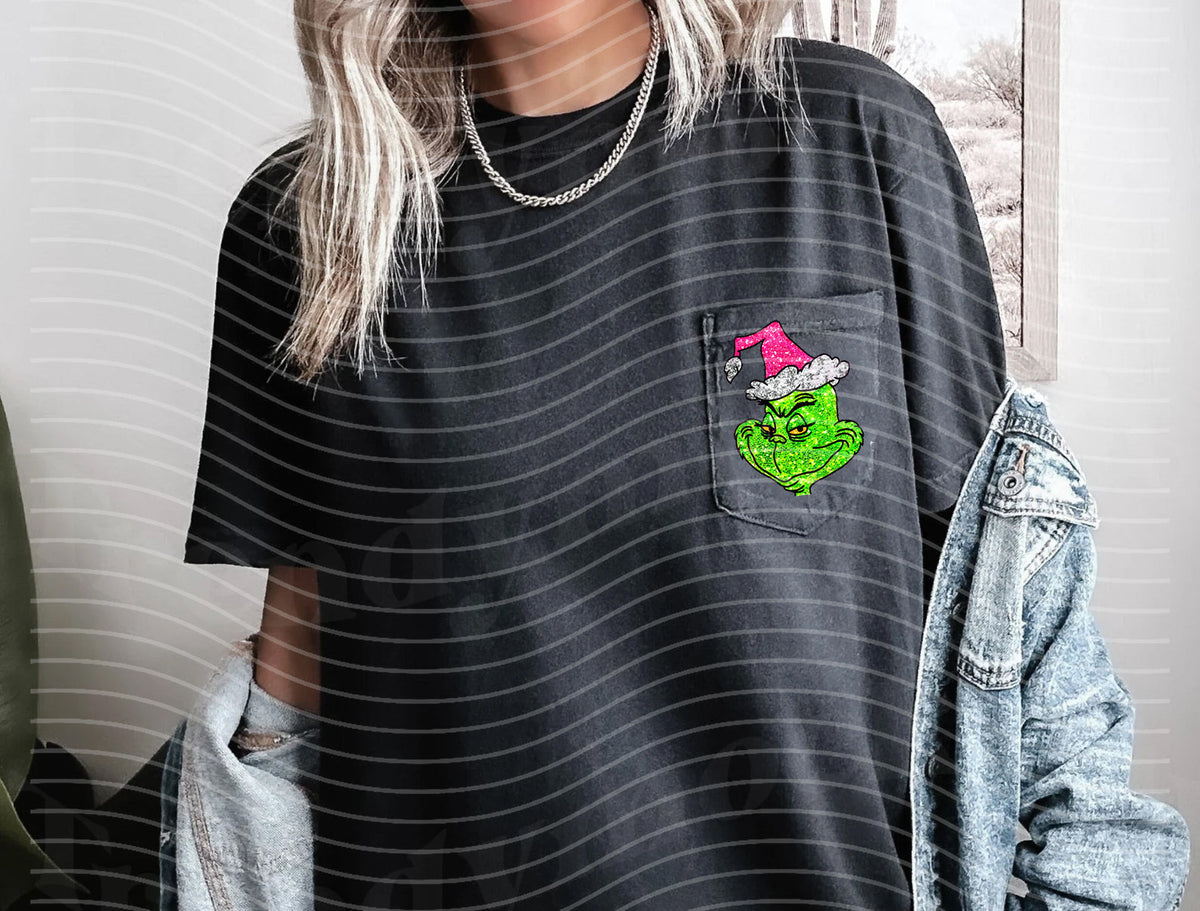Faux Glitter Pink Gr*nch Graphic Tee product image 2