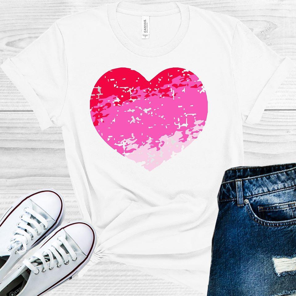 Pink Ombre Heart Valentine's Day Graphic Tee product image 1