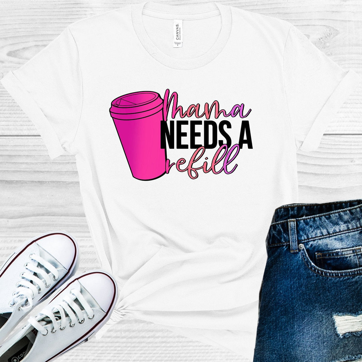 Mama Needs a Refill Graphic Tee product image 1