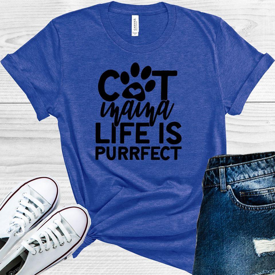 Cat Mama Life is Purrfect Graphic Tee product image 1