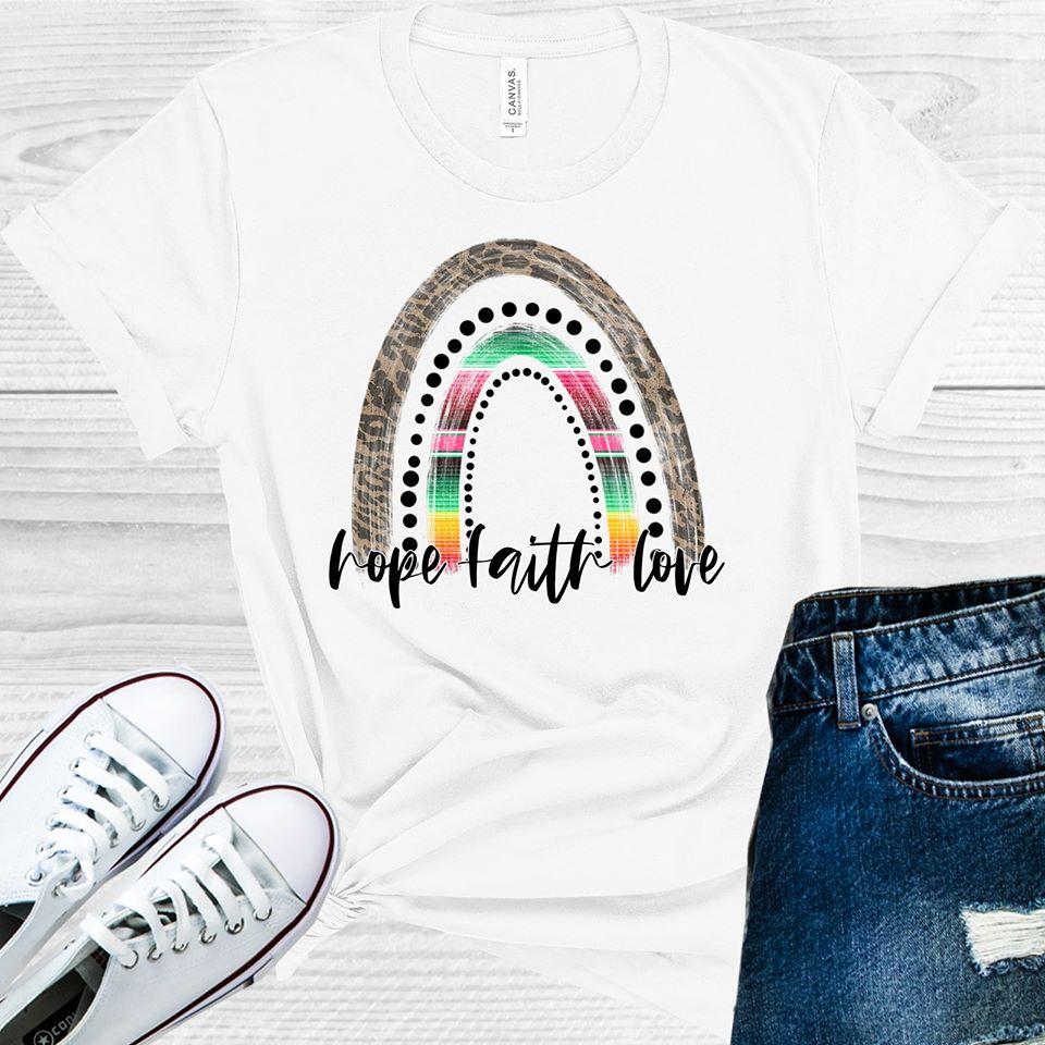 Hope Faith Love Rainbow Graphic Tee product image 1