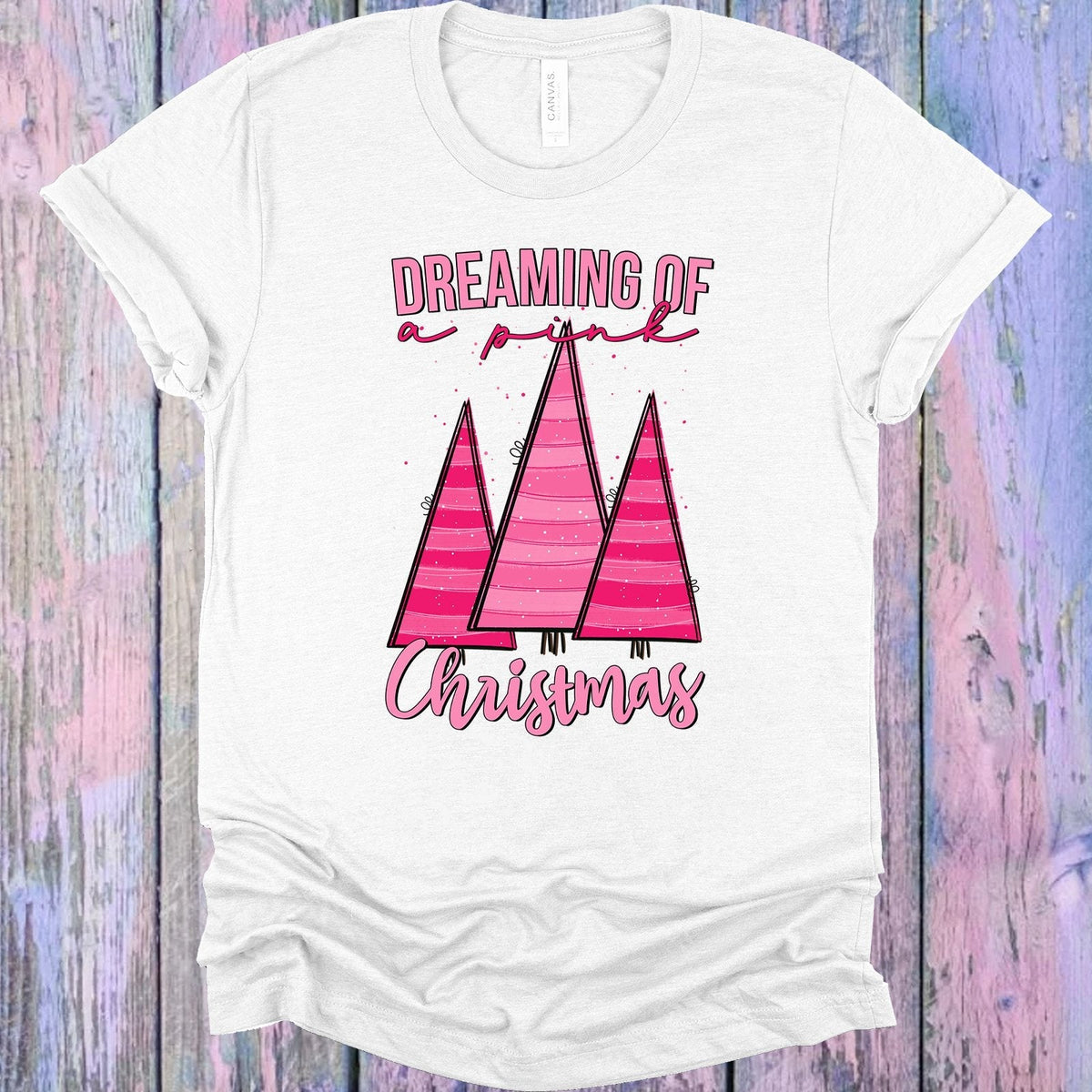 Dreaming of a Pink Christmas Graphic Tee product image 1