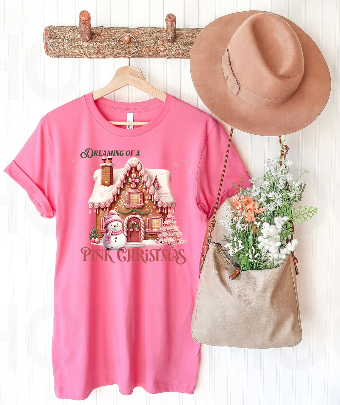 Dreaming of a Pink Christmas Graphic Tee product image 1