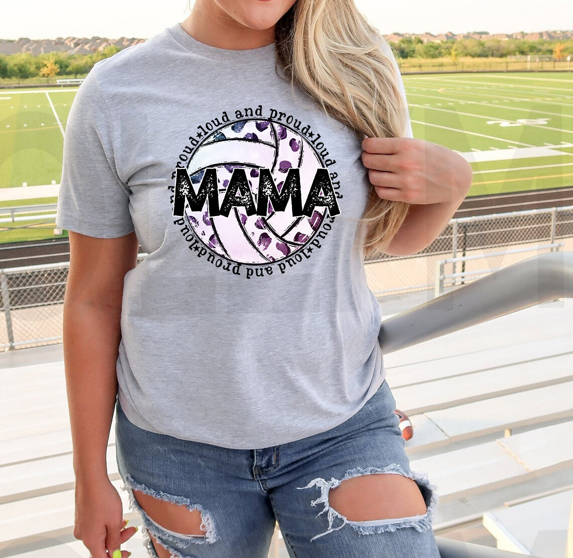 Loud and Proud Volleyball Mama Graphic Tee product image 1