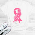 Pink Ribbon Feather Graphic Tee product image 1
