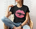 Pink Glitter Lips Graphic Tee product image 1