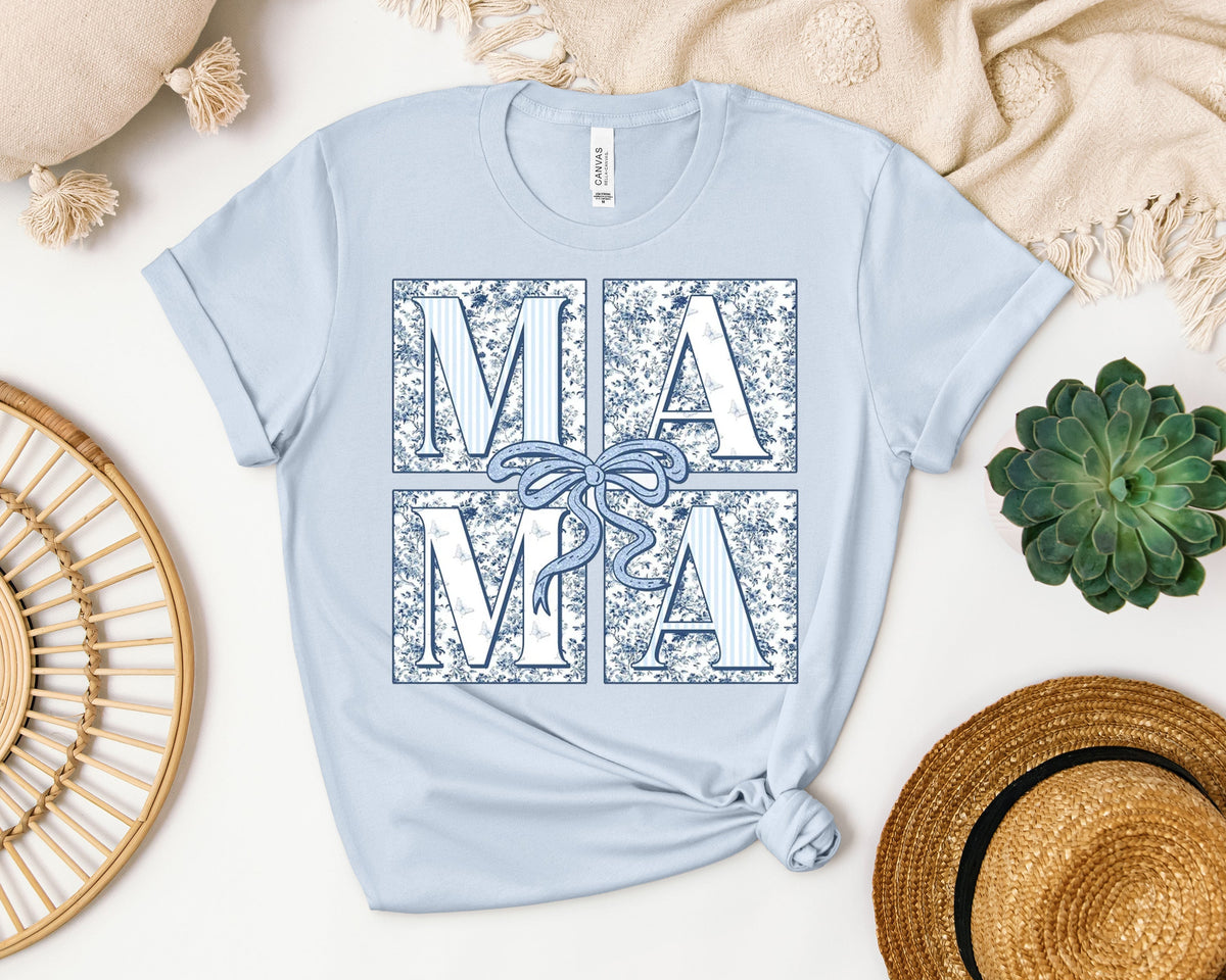 Blue Floral Mama Graphic Tee product image 1
