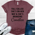 Fall Called She's on Her Way and Bringing Candles Graphic product image 1